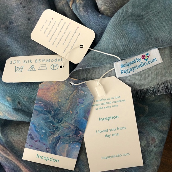 All Season Silk Modal Artist Designer Scarf Wrap - Inception - Picture 3 of 7